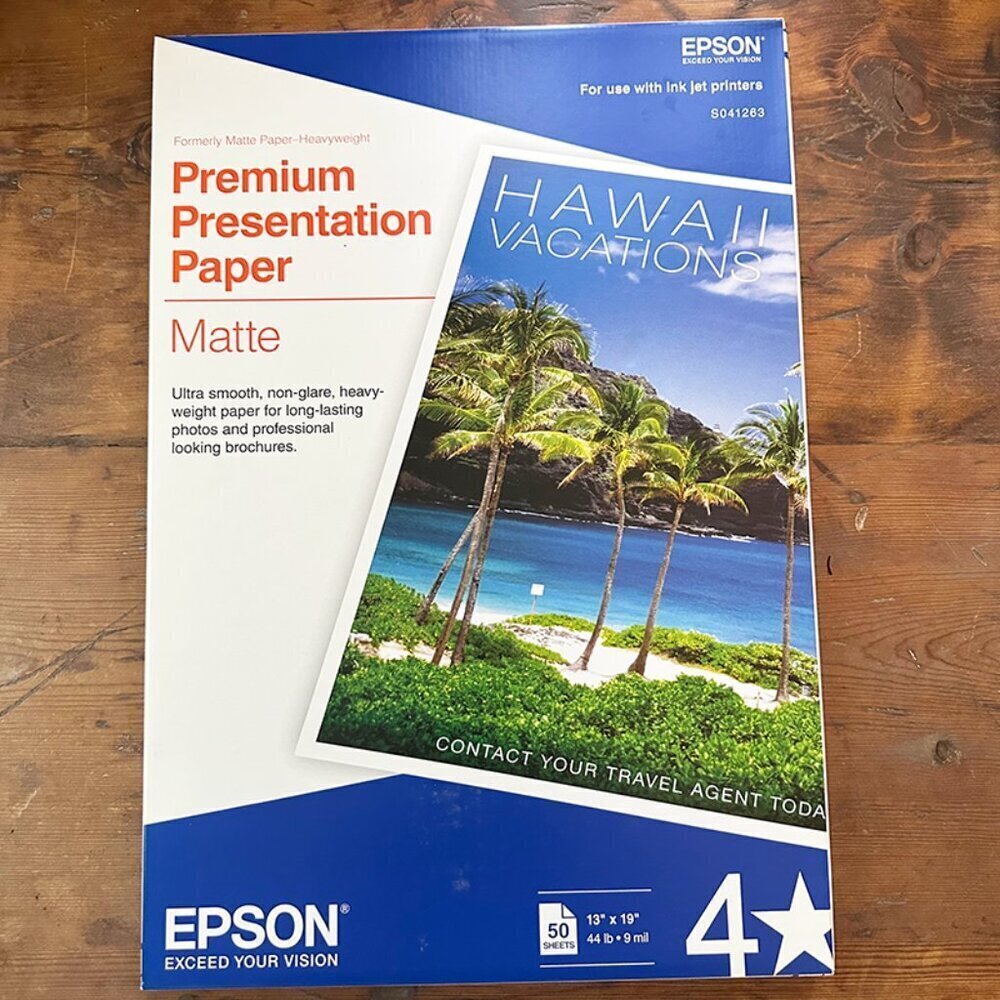 Epson S042163 Premium Matte Heavy Weight Inkjet Paper, 13x19", 50 Sheets NEW